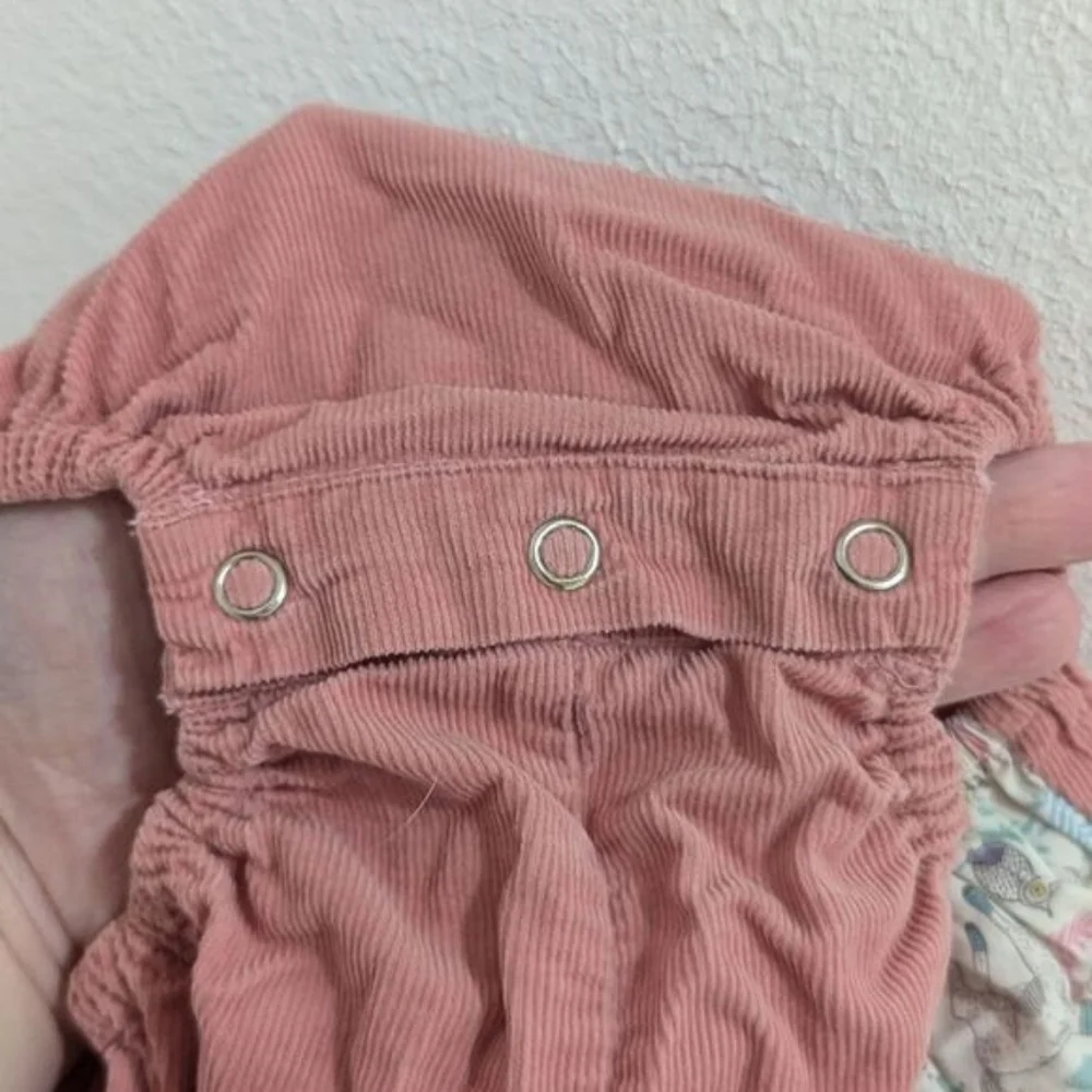 Bella Bliss Baby Girl's Pink Corduroy Woodland Creature Side Bow Romper 18M - Picture 5 of 7